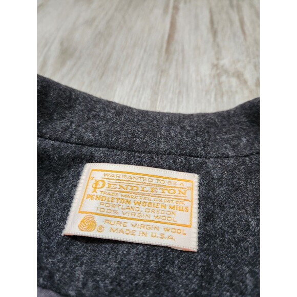 VTG Pendleton 100% Wool Blazer Gray USA Made Double Breasted Lined Sz 14 - Picture 3 of 10